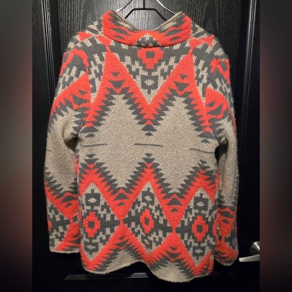 Southwestern Aztec Tribal Print Open Front Cardigan - Picture 4 of 5